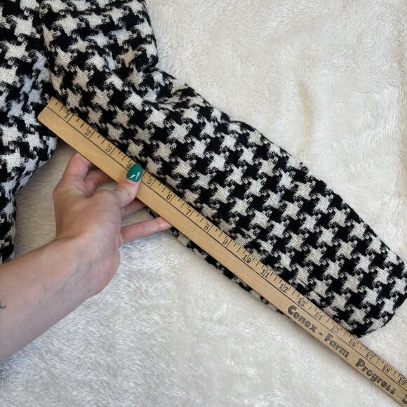 Talbots 8 Petite Black White Houndstooth Button Down Blazer Wool NWT Executive - Picture 10 of 13